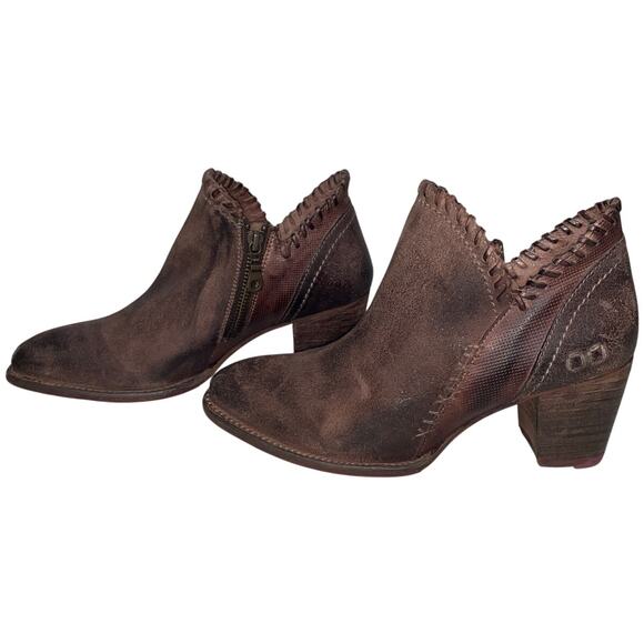 BED/STU Cobbler Series CARLA Ankle Boots Women's Size 8 Brown Leather in VGUC - Picture 1 of 13